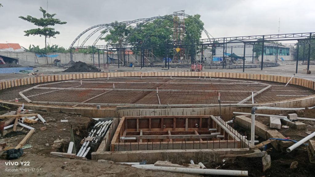 Tahap pemasangan kontruksi tulangan pembesian 1